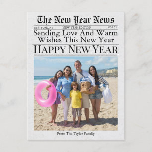 Newspaper Unique Fun Photo Happy New Year 2025 Postcard