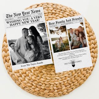 Newspaper Unique Fun Photo Happy New Year  Holiday