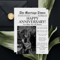 Newspaper Unique Fun Photo Wedding Anniversary