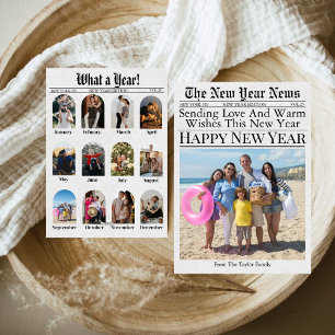 Newspaper Unique Fun What A Year New Year 2027 Holiday Card