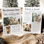 Newspaper Unique Fun What A Year Photo Christmas Holiday Card<br><div class="desc">Celebrate the highlights of your year with our unique "What A Year" Christmas photo holiday card. Designed in a modern newspaper style, this card offers a creative way to share your favorite memories and milestones. With customizable sections for photos and captions, it’s perfect for showcasing everything that made this year...</div>