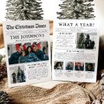 Newspaper Unique Fun What A Year Photo Christmas Holiday Card<br><div class="desc">Celebrate the highlights of your year with our unique "What A Year" Christmas photo holiday card. Designed in a modern newspaper style, this card offers a creative way to share your favorite memories and milestones. With customizable sections for photos and captions, it’s perfect for showcasing everything that made this year...</div>
