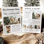 Newspaper Unique Fun What A Year Photo Christmas Holiday Card<br><div class="desc">Celebrate the highlights of your year with our unique "What A Year" Christmas photo holiday card. Designed in a modern newspaper style, this card offers a creative way to share your favorite memories and milestones. With customizable sections for photos and captions, it’s perfect for showcasing everything that made this year...</div>