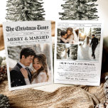 Newspaper Unique Fun What A Year Photo Christmas Holiday Card<br><div class="desc">Celebrate your first holiday season as newlyweds with our Newspaper-Style Merry and Married Photo Christmas Thank You Card! 🎄💍 Featuring a unique, fun-inspired newspaper design, this card allows you to showcase a favorite wedding photo alongside a heartfelt holiday message. It's the perfect way to thank your loved ones for their...</div>