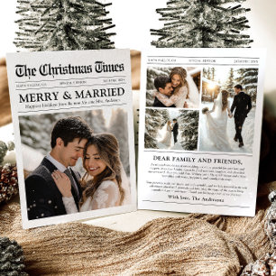 Newspaper Unique Fun What A Year Photo Christmas Holiday Card