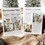 Newspaper Unique Fun What A Year Photo Christmas Holiday Card<br><div class="desc">Celebrate the highlights of your year with our unique "What A Year" Christmas photo holiday card. Designed in a modern newspaper style, this card offers a creative way to share your favorite memories and milestones. With customizable sections for photos and captions, it’s perfect for showcasing everything that made this year...</div>