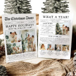 Newspaper Unique Fun What A Year Photo Christmas Holiday Card<br><div class="desc">Celebrate the highlights of your year with our unique "What A Year" Christmas photo holiday card. Designed in a modern newspaper style, this card offers a creative way to share your favorite memories and milestones. With customizable sections for photos and captions, it’s perfect for showcasing everything that made this year...</div>