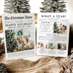Newspaper Unique Fun What A Year Photo Christmas Holiday Card<br><div class="desc">Celebrate the highlights of your year with our unique "What A Year" Christmas photo holiday card. Designed in a modern newspaper style, this card offers a creative way to share your favorite memories and milestones. With customizable sections for photos and captions, it’s perfect for showcasing everything that made this year...</div>