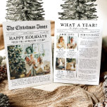 Newspaper Unique Fun What A Year Photo Christmas Holiday Card<br><div class="desc">Celebrate the highlights of your year with our unique "What A Year" Christmas photo holiday card. Designed in a modern newspaper style, this card offers a creative way to share your favorite memories and milestones. With customizable sections for photos and captions, it’s perfect for showcasing everything that made this year...</div>