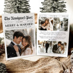 Newspaper Unique Merry and Married Photo Christmas Holiday Card<br><div class="desc">Celebrate your first holiday season as newlyweds with our Newspaper-Style Merry and Married Photo Christmas Thank You Card! 🎄💍 Featuring a unique, fun-inspired newspaper design, this card allows you to showcase a favorite wedding photo alongside a heartfelt holiday message. It's the perfect way to thank your loved ones for their...</div>