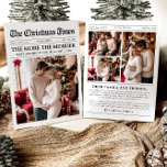 Newspaper Unique More the Merrier Baby Christmas Holiday Card<br><div class="desc">Our Newspaper Unique More the Merrier Baby Christmas Holiday Card is the perfect way to share your joyful news and holiday wishes with family and friends! Styled like a classic newspaper, this card captures the highlights of your year in a unique and charming format, featuring a festive design and sections...</div>