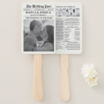 Newspaper Unique Photo Wedding Ceremony Timeline Hand Fan<br><div class="desc">Celebrate your special day with a unique and memorable Wedding Newspaper! This personalized publication captures the essence of your love story,  featuring charming articles,  fun facts,  and heartwarming messages. Each edition includes:</div>