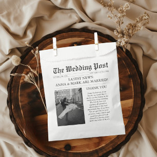 Newspaper Unique Photo Wedding Favor Bag