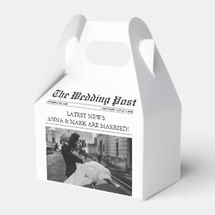 Newspaper Unique Photo Wedding Favor Boxes