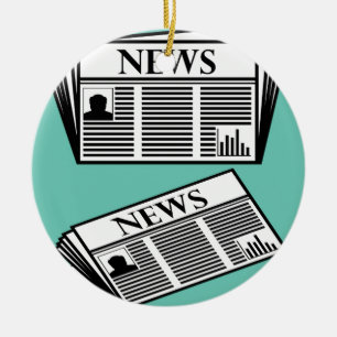 Newspaper Vector Ceramic Ornament