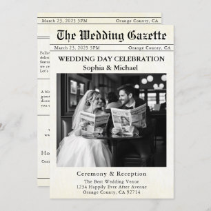 Newspaper Wedding Invitation
