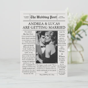 Newspaper Wedding Invitation Photo Timeline