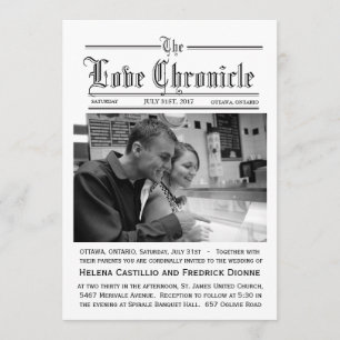 Newspaper Wedding Invitation with photo