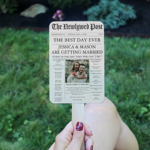 Newspaper Wedding Program Fan