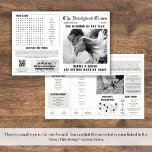 Newspaper Wedding Program Info Photo<br><div class="desc">CORRECTED VERSION: https://www.zazzle.com/newspaper_wedding_program_info_word_search_photos-256541339086083865 We discovered a small typo in the word search design—'husband' is misspelled as 'huspand.' We’ve created a corrected version of the design, link above. Thank you for your understanding! Make your wedding program a memorable keepsake with our newspaper style program. Our program features four pages of personalized...</div>