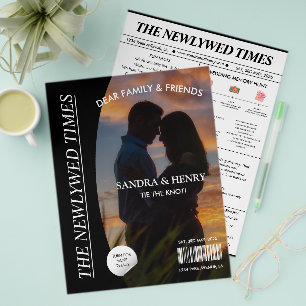 Newspaper Wedding Program Photo Magazine Fun Facts Flyer