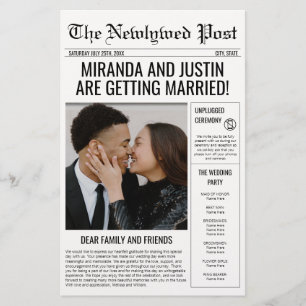 Newspaper Wedding Program Photo Timeline Flyer