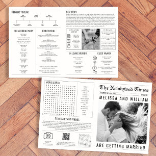 Newspaper Wedding Program Timeline Infographic 