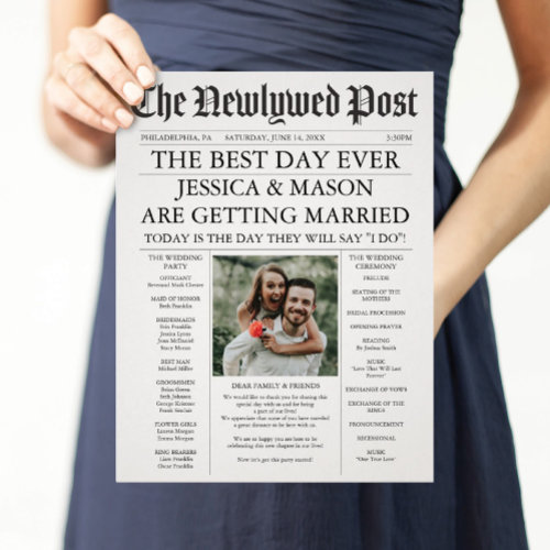 Newspaper Wedding Program Unique Programs Flyer