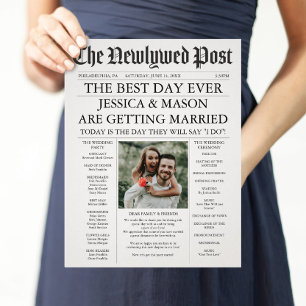 Newspaper Wedding Program Unique Programs Flyer