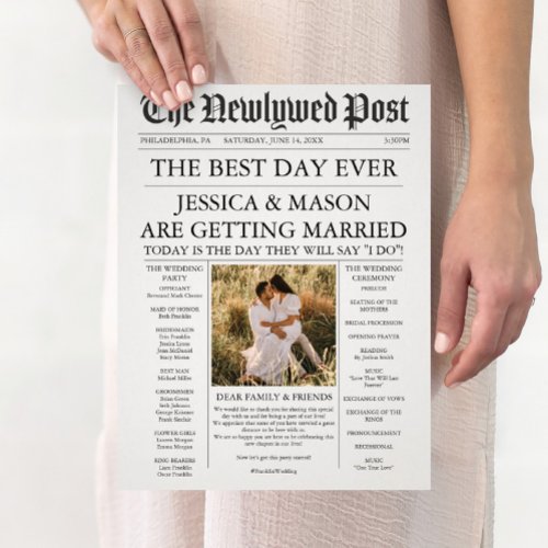 Newspaper Wedding Program Unique Programs Flyer