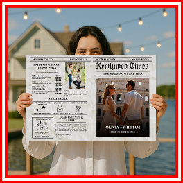 Newspaper Wedding Program Vintage Unique Timeline 