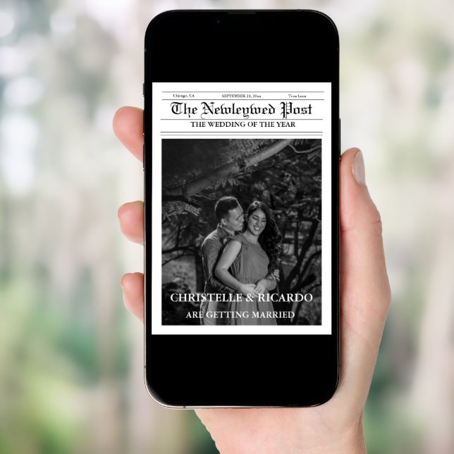 Newspaper Wedding Timeline & Program Infographic (Front Digital)