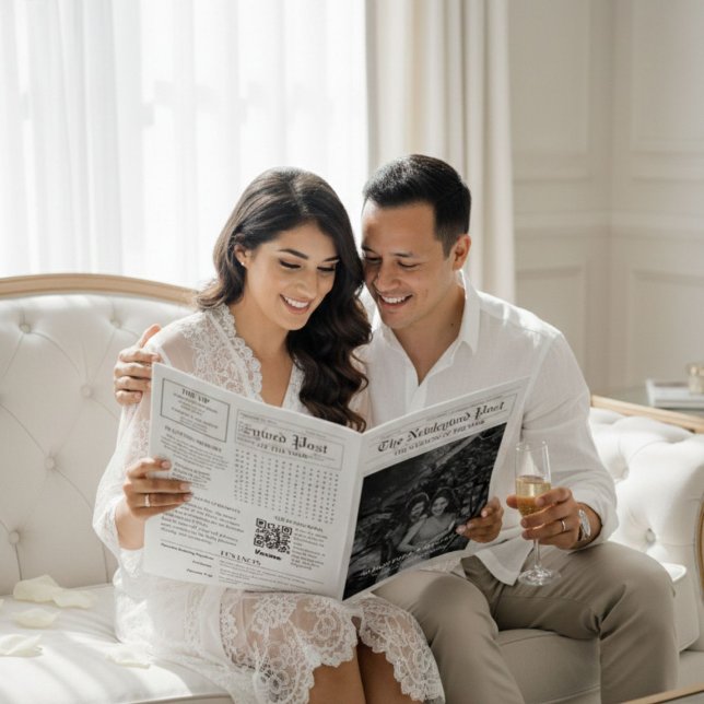 Newspaper Wedding Timeline & Program Infographic (Creator Uploaded)