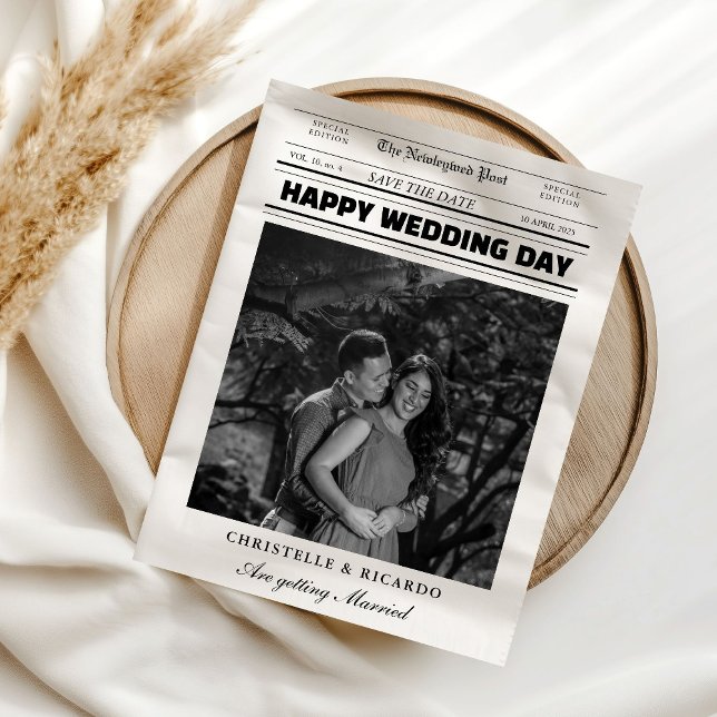 Newspaper Wedding Timeline & Program Infographic (Creator Uploaded)