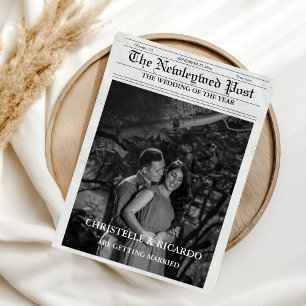 Newspaper Wedding Timeline & Program Infographic