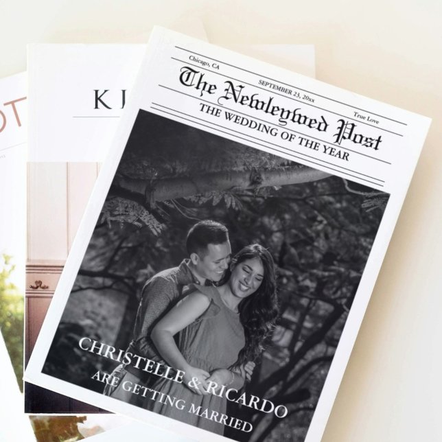 Newspaper Wedding Timeline & Program Infographic (Creator Uploaded)