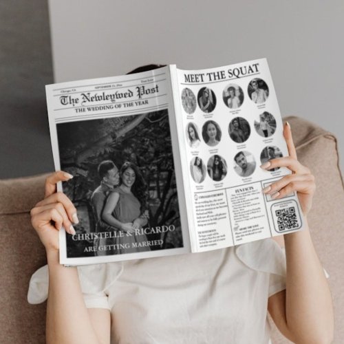 Newspaper Wedding Timeline  Program Infographic