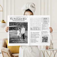 Newspaper Wedding Timeline & Program Infographic