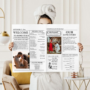 Newspaper Wedding Timeline & Program Infographic