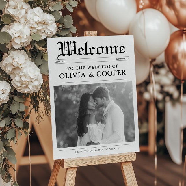 Newspaper Wedding Welcome Sign (Creator Uploaded)
