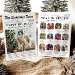 Newspaper Year in Review Family Photo Christmas Holiday Card<br><div class="desc">Our Arch Our Year in Review Card Template is the perfect way to celebrate and share the highlights, memories, and milestones of the past year with family and friends. This unique and fun Christmas holiday card, designed in a stylish 'Year in Review' newspaper format, features a collection of your favorite...</div>