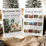 Newspaper Year in Review Family Photo Christmas Holiday Card<br><div class="desc">Our Year in Review Card Template is the perfect way to share the highlights, memories, and milestones of the past year with family and friends. Designed as a unique and fun Christmas holiday card in a 'Year in Review' newspaper style, this card features a collection of your favorite family photos....</div>