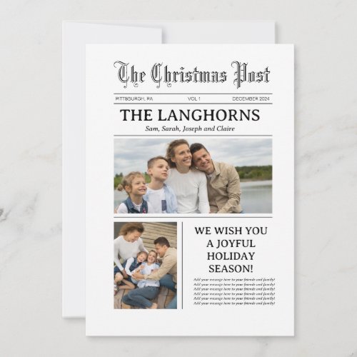 Newspaper Year in Review Holiday Card