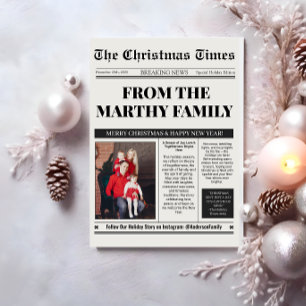 Newspaper Year in Review Photo Collage Christmas Holiday Card