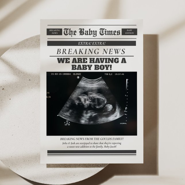 Newspapers Baby Pregnancy Announcement  (Newspapers Baby Pregnancy Announcement Card)