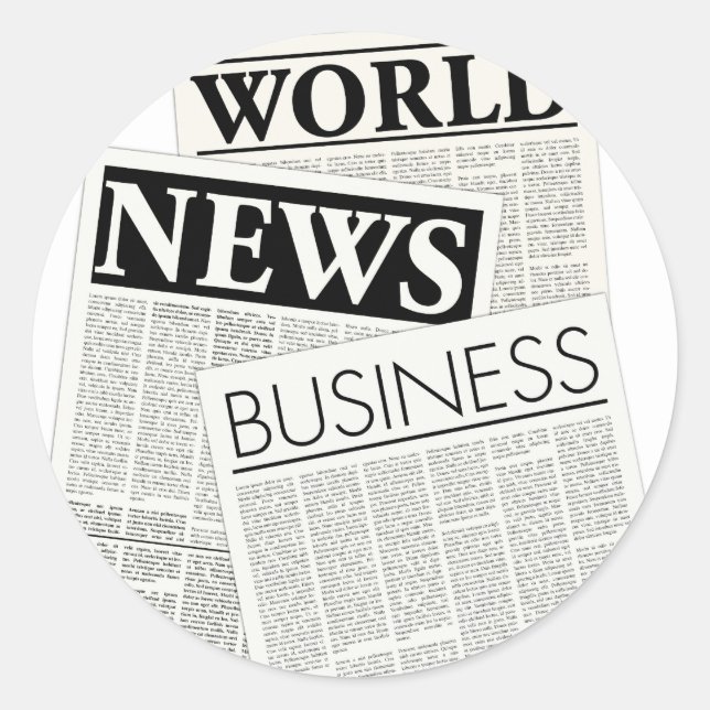 Newspapers Classic Round Sticker (Front)