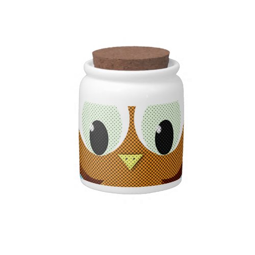 Newsprint Cartoon Owl Candy Jar