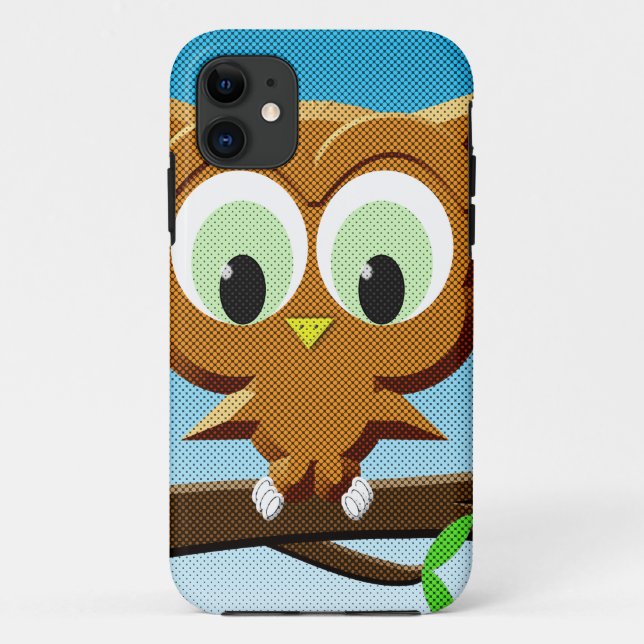 Newsprint Cartoon Owl Case-Mate iPhone Case (Back)