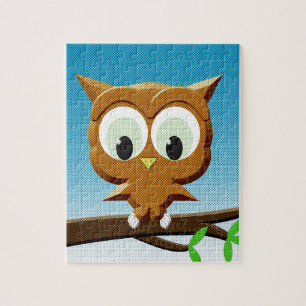 Newsprint Cartoon Owl Jigsaw Puzzle