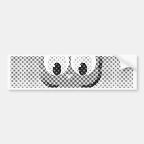 Newsprint Owl In Black And White Bumper Sticker